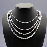 1.7mm-4mm Rope Chain 925 Silver
